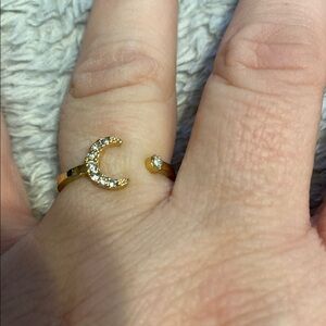 Lunar Gold Ring with Sparkling Accents size 8
